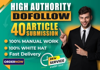 I will create manually 50 article submission backlinks for website ranking