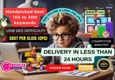 I will do completely SEO keyword research,  competitor analysis for first rank