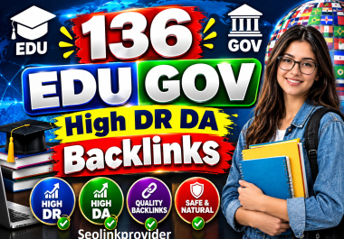 Premium 136 EDU GOV University Backlinks High DR DA For Google Rankings