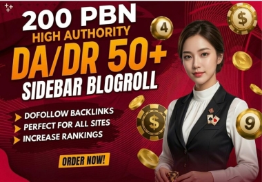 GET UNIQUE 200 PBNs DA DR 50+ DOFOLLOW BACKLINKS TO RANK TOP ON GOOGLE