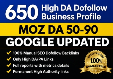 650 High DA 90+ Dofollow Profile Backlinks + 9000 Tier 2 Indexer Pyramid