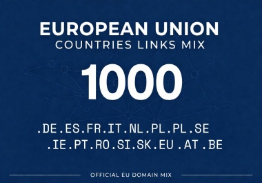 1000 EU Mixed Backlinks from European Union Based Domains
