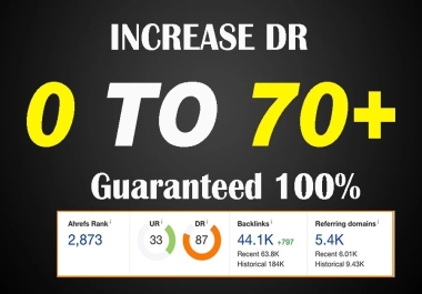 increase DR Ahrefs Domain Rating upto 70+ guaranteed result