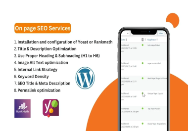 I will fix on page SEO and technical optimization issues