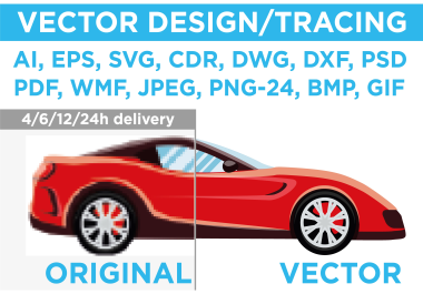 I will convert logo to vector,  vectorize image,  vector tracing manually
