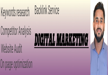 I will do Keyword-research,  Competitor Analysis,  Website audit,  Backlink & On page optimization with