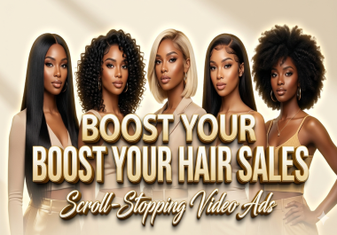 I will create hair extensions and wigs video ads that boost sales fast
