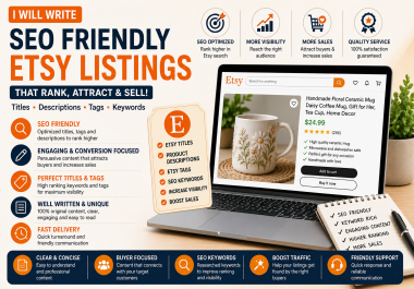 I will write SEO friendly Etsy product listings