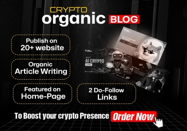 Web3 Blog Includes 2 do-follow links and permanent publication across 20+ top-tier sites