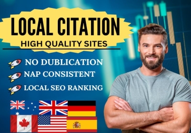 I will provide 75 local citations for local seo and map ranking