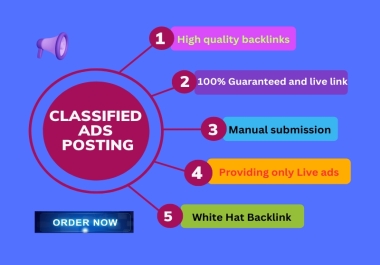 I will post your advertising on the most popular classified ads posting websites.