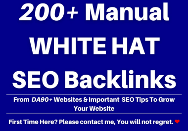 I will build 200 white hat SEO backlinks to get top ranking