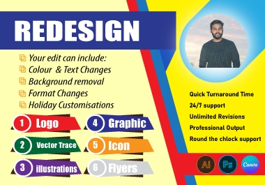Redesign,  edit,  vectorize any logo or graphic