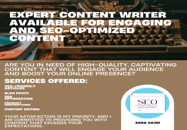 I will write 1000+ words unique Articles,  content writing and blogposts