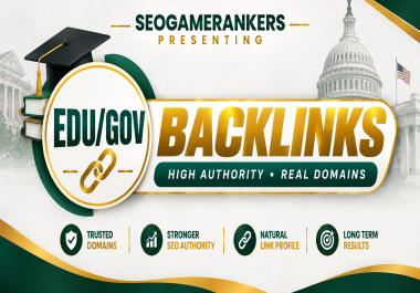 High Quality EDU GOV Backlinks + 2nd Tier SEO Link Building