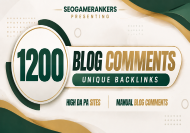 1200 Unique Blog Comment Backlinks For Website SEO Growth