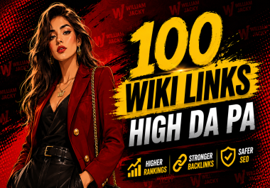 100 wiki backlinks High DA PA link building white hat SEO