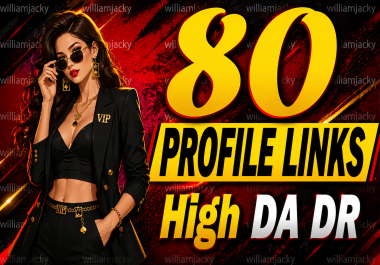 Get 80 Profile Backlinks High DA DR White Hat SEO Ranking