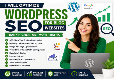 I will optimize WordPress SEO for blog websites