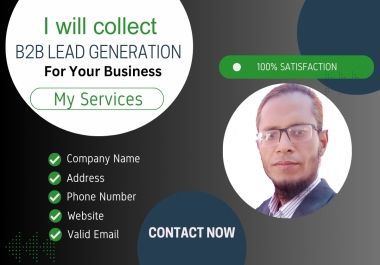 I will provide target b2b lead generation for prospect&nbsp list&nbsp building