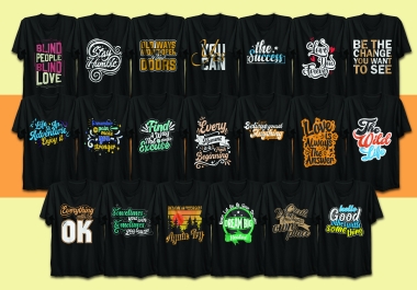 I will do creative typography or bulk t shirt design with customized