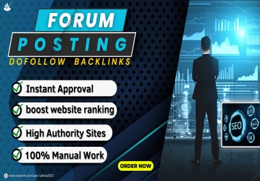 Get VIP Rank with 50+ Forum Posting Dofollow SEO Backlinks on High Da Sites Link Building