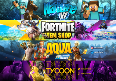I will design a professional banner and icon,  channel art