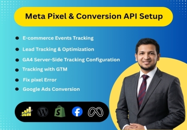 I will Fix Facebook Pixel diagnostics,  Conversion API,  GA4,  GTM and repair Ecommerce Tracking Issues