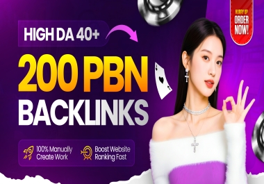 200 High Authority PBN Backlinks DA 40+ Casino,  Gambling,  Slots,  Poker & Sports Betti