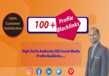 I will create 100+ high da authority SEO profile backlinks