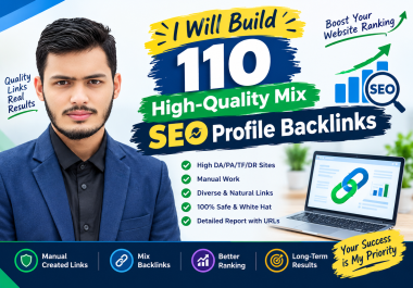 I Will Build 110 HighQuality Mix SEO Profile Backlinks
