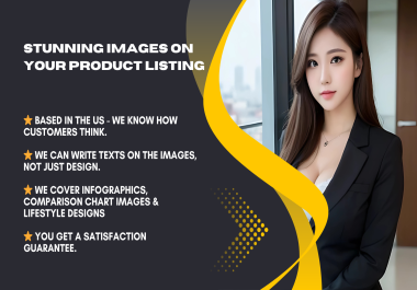 I will design stunning amazon listing images,  amazon product infographics pictures