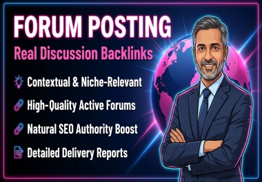 50 Premium Dofollow Forum Posting Backlinks from Relevant Forums