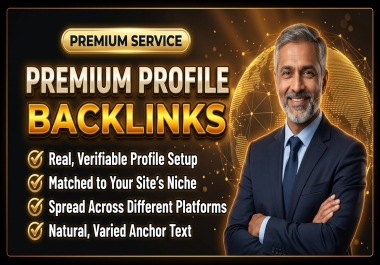 20 Premium Profile Backlinks from DA 90+ Authority Sites