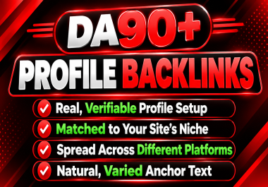 20 Premium Profile Backlinks from DA 90+ Authority Sites
