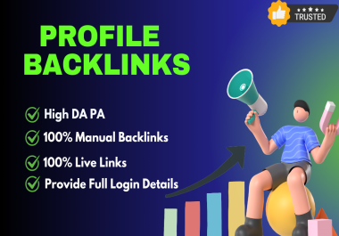 100 SEO Dofollow Profile Backlinks DA 50-100 Safe,  High Quality And Manual