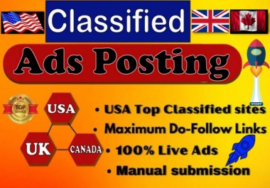 Build 100 Plus Classified Ads Posting On Top Authority Website