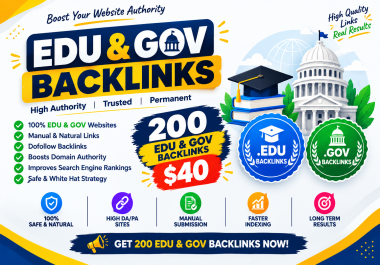 Power Up Your SEO with 100 EDU + 100 GOV Backlinks