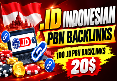 I Will Build 100. ID Indonesian PBN Backlinks With Strong DA/DR