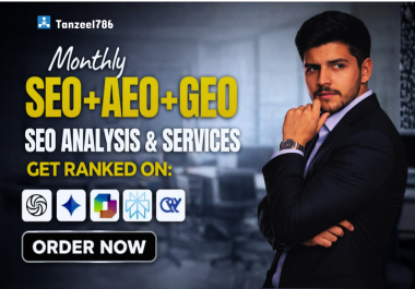 I Will Provide Monthly SEO,  AEO & GEO Service