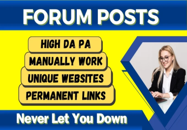 I will do forum posting high authority dofollow forum backlinks