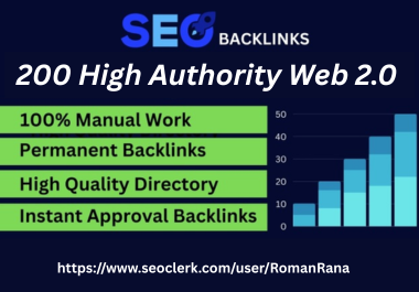 Super 200 High Authority Web 2.0 Backlinks for SEO Boost