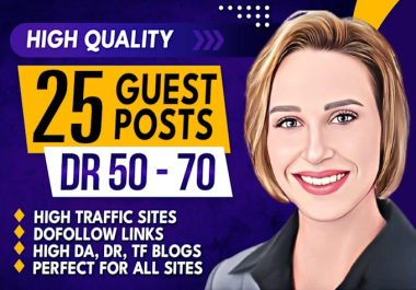 I will do guest post,  high da guest posts,  guest posting with dofollow SEO backlinks
