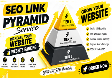 SEO Link Pyramid - Get Tier 1 Tier 2 & Tier 3 - 1499+ SEO Backlinks for Long Term Website Growth