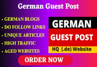 I will do seo backlinks with da 30+dr 50+ german guest post link building for google ranking