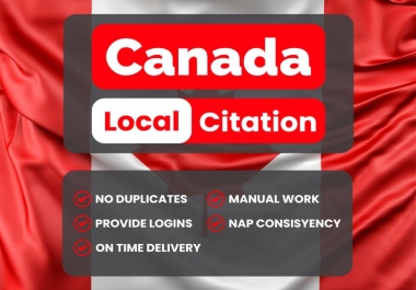 Get top 100 Canada local citation backlinks & Directory Submission for Local SEO and GMB Ranking