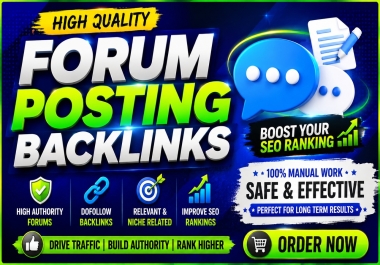 Top 20+ forum posting high quality do follow SEO backlinks