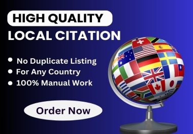 I will manually provide 50 local citations or business listing for any country