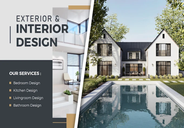 I will do 3d model house,  3d exterior home,  interior design, 3d architectural rendering