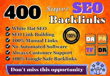 I will Provide 400 High Quality SEO Backlinks to Rank Your Website